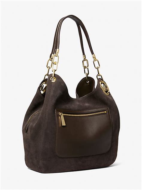 michael kors lilian|Lillie Large Suede Shoulder Bag .